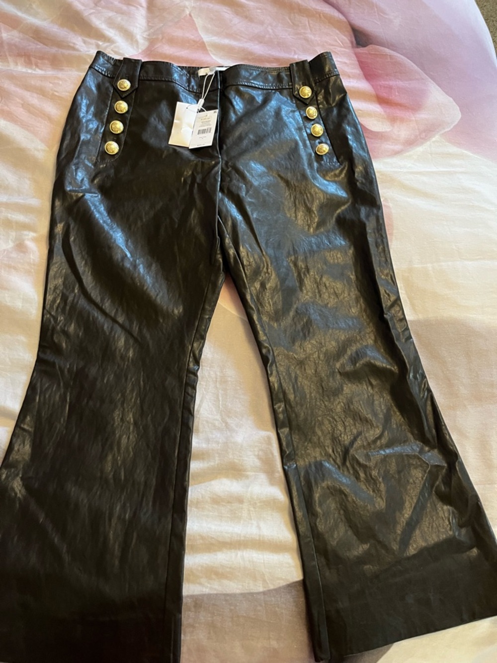 Derek Lam Brown Faux Leather Flared Pants